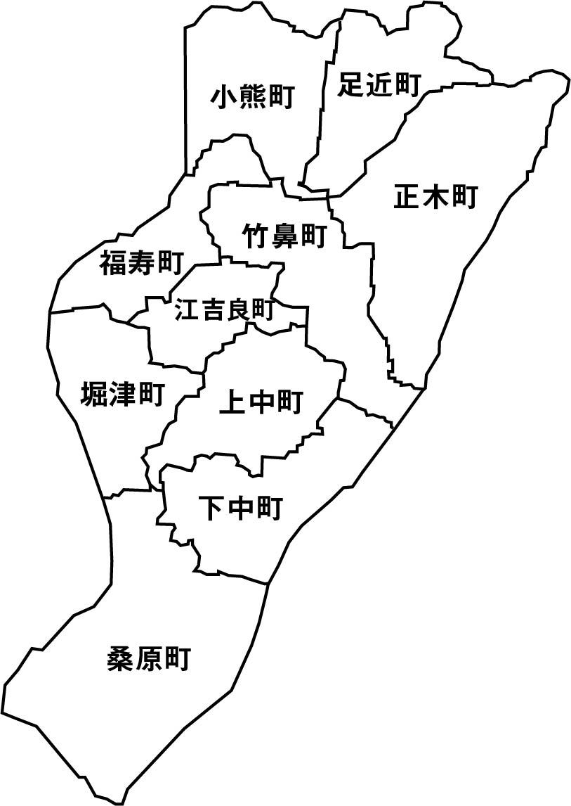各町の位置関係の図面