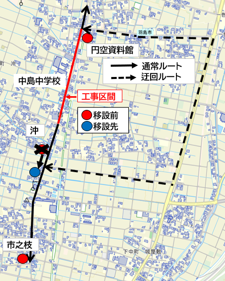 沖迂回地図