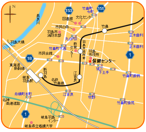 保健センターの地図